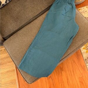 Athleta Blue Sweatpants Relaxed Fit 100% linen